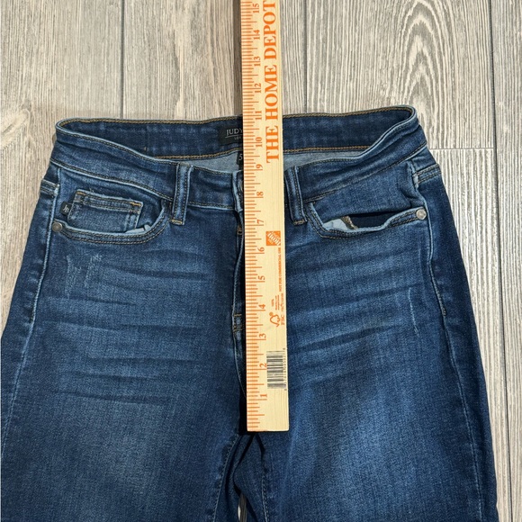 Judy Blue Jeans Womens size 5/27 Mid Rise Tapered Stretch Slim Fit Dark wash - Picture 5 of 9